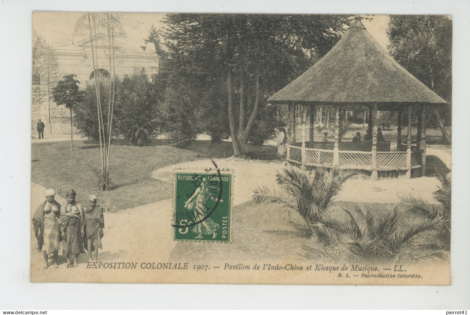 ETHNIQUES ET CULTURES - ASIE - EXPOSITION COLONIALE 1907 - Pavillon De L'INDO-CHINE Kiosque De Musique (femmes Seins Nus - Asia