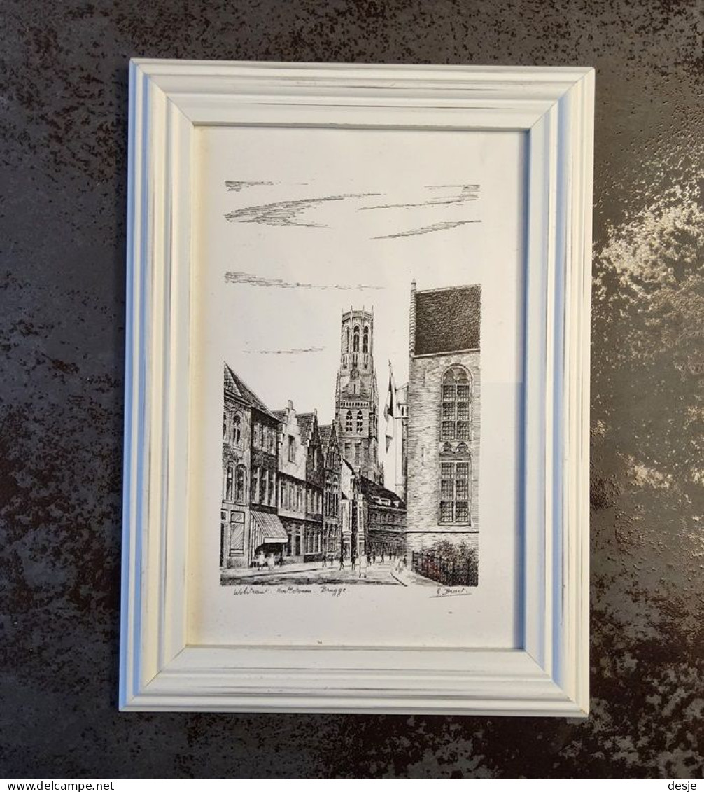 Brugge Wolstraat - Halletoren Getekend Door G. Braet - Dessins