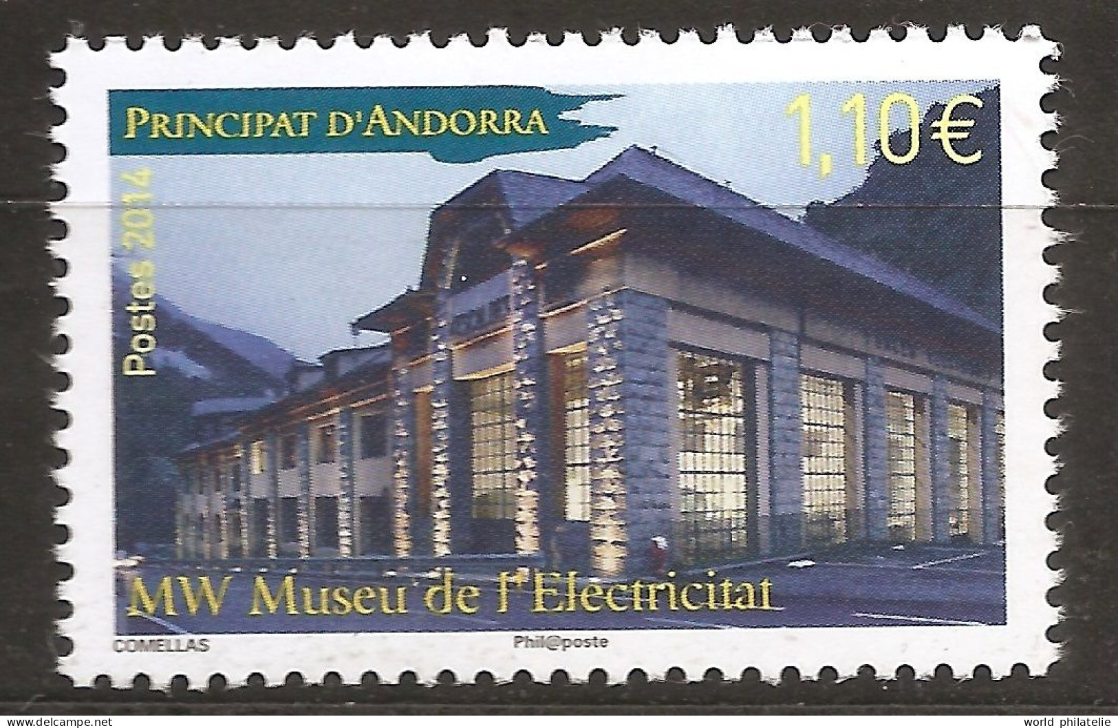 Andorre Français 2014 N° 756 ** Musée, Electricité, Musée De L'électricité, Energie, Compteurs, Production, Lois Lumière - Nuovi