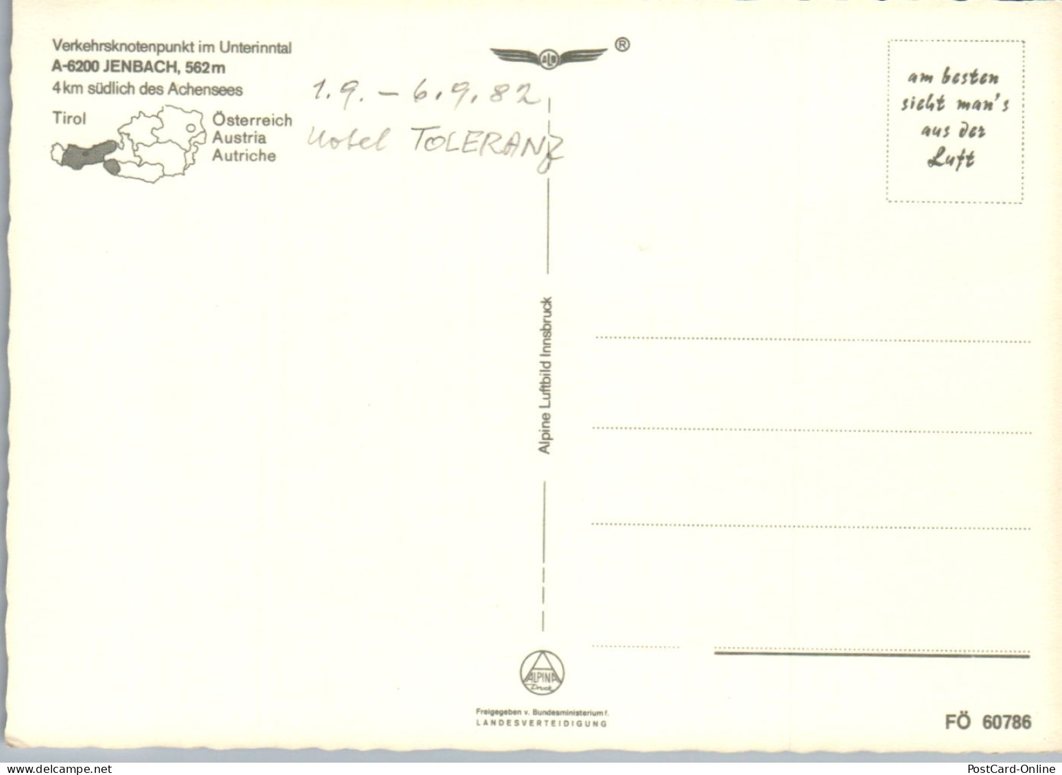 47474 - Tirol - Jenbach , Mit Achensee , Rofangebirge , Maurach , Wiesing , Rotholz , Unterinntal - Nicht Gelaufen  - Jenbach