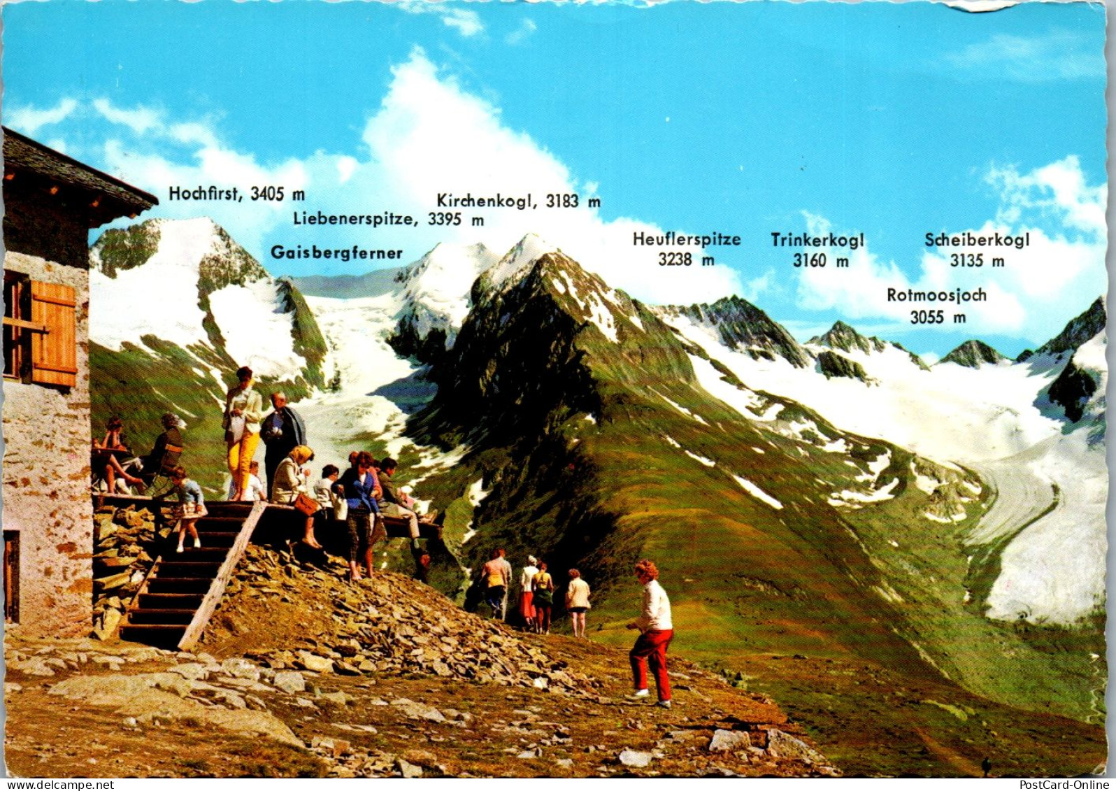 47462 - Tirol - Obergurgl , Gletscherhäusl Hohe Mut , Hochfirst , Kirchenkogl , Heuflerspitze , Gaisbergferner - 1969 - Sölden