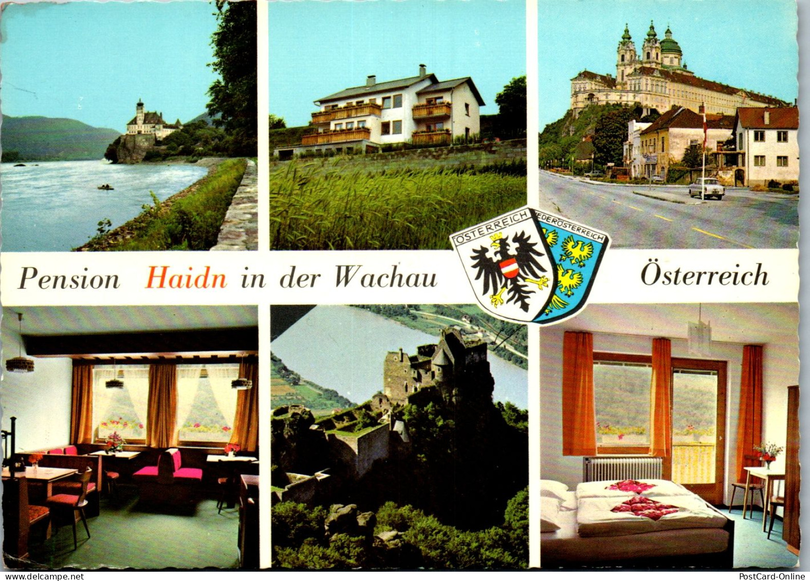 47444 - Niederösterreich - Aggsbach Dorf , Pension Haidn , Schloß Schönbühel , Stift Melk , Ruine Aggstein - Gel. 1983 - Krems An Der Donau