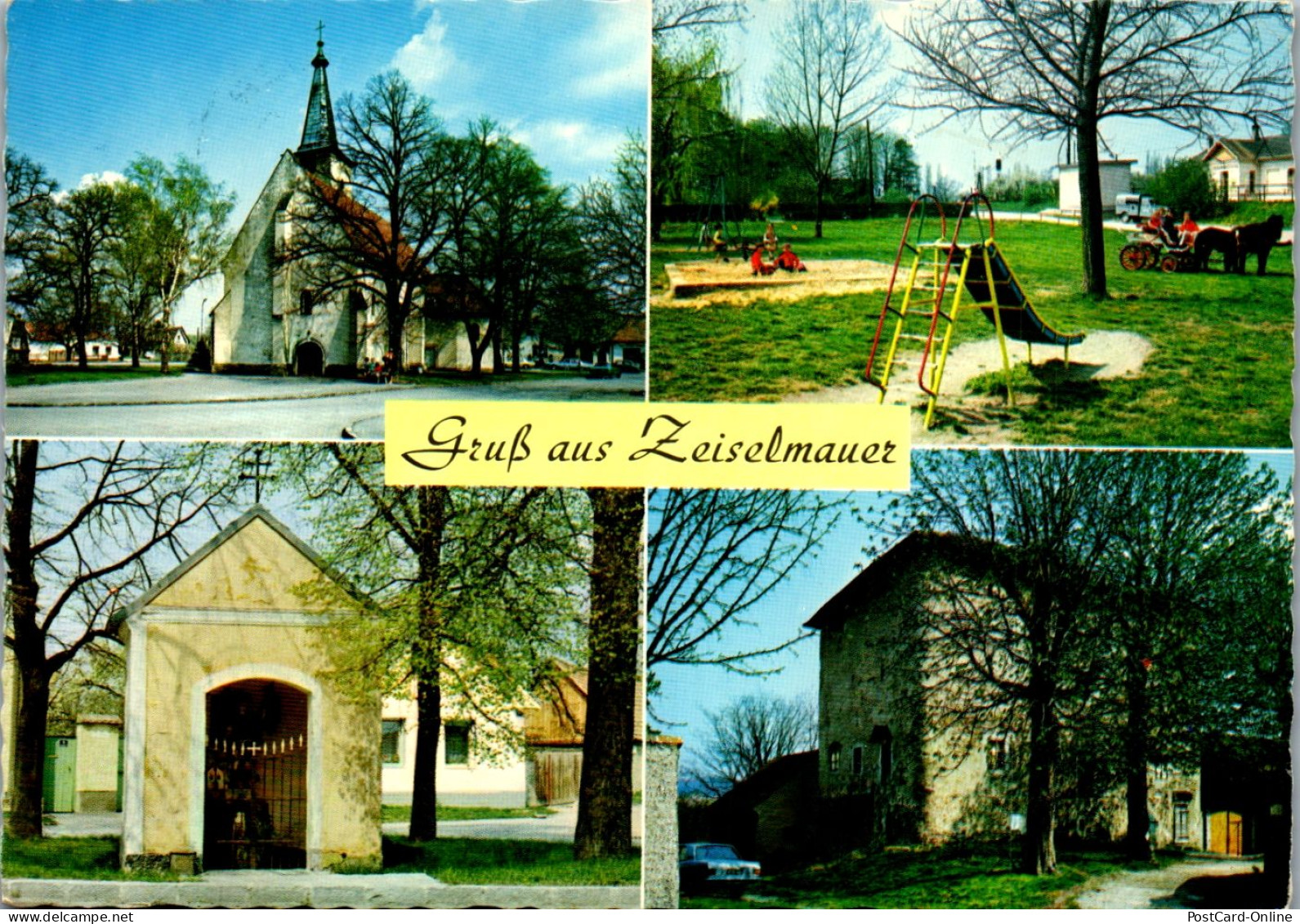 47429 - Niederösterreich - Zeiselmauer , Pfarrkirche , Kinderspielplatz , Römischer Karner  - Gelaufen 1982 - Tulln
