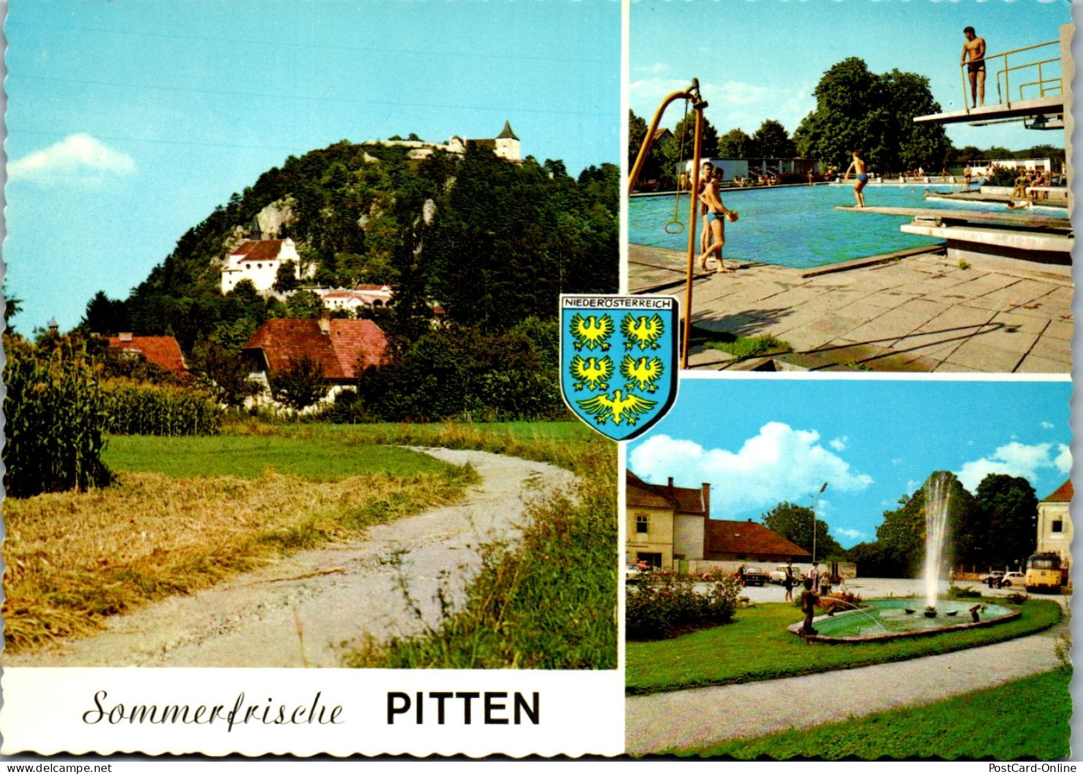 47379 - Niederösterreich - Pitten , Schloßberg , Springbrunnen , Schwimmbad , Freibad - Nicht Gelaufen  - Pitten