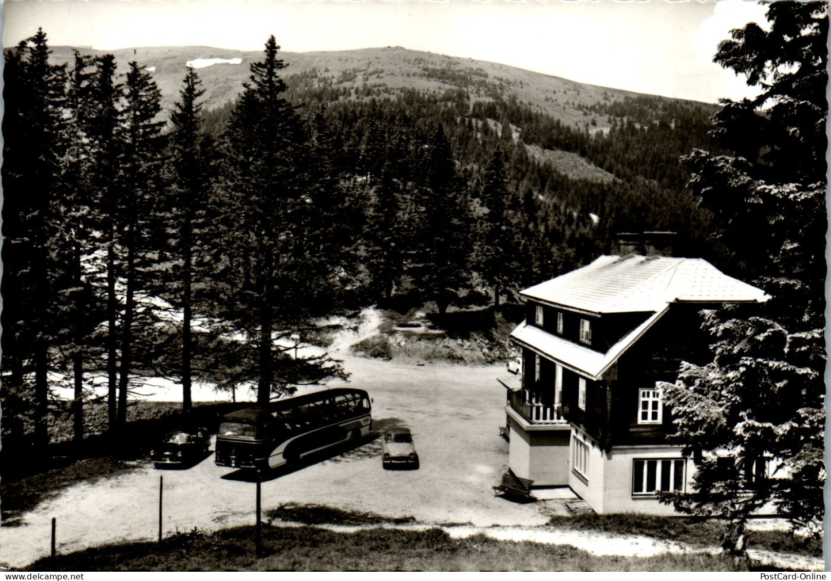 47376 - Steiermark - Steinhaus Am Semmering , Pfaffensattel , M. Grundbichler's Gasthaus , Bus - Gelaufen 1980 - Steinhaus Am Semmering