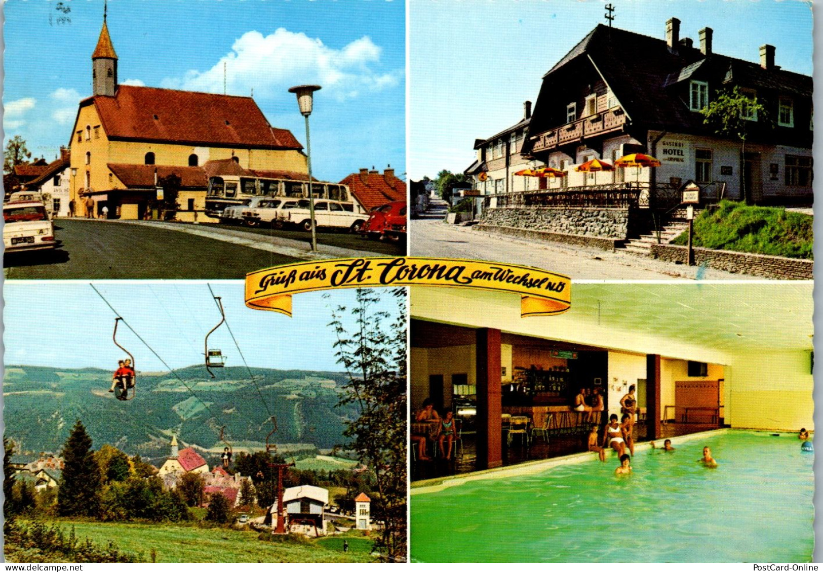 47293 - Niederösterreich - St. Corona Am Wechsel , Gasthof Zum Ursprung , Christian Egerer , Hallenbad - Gel. 1974 - Wechsel