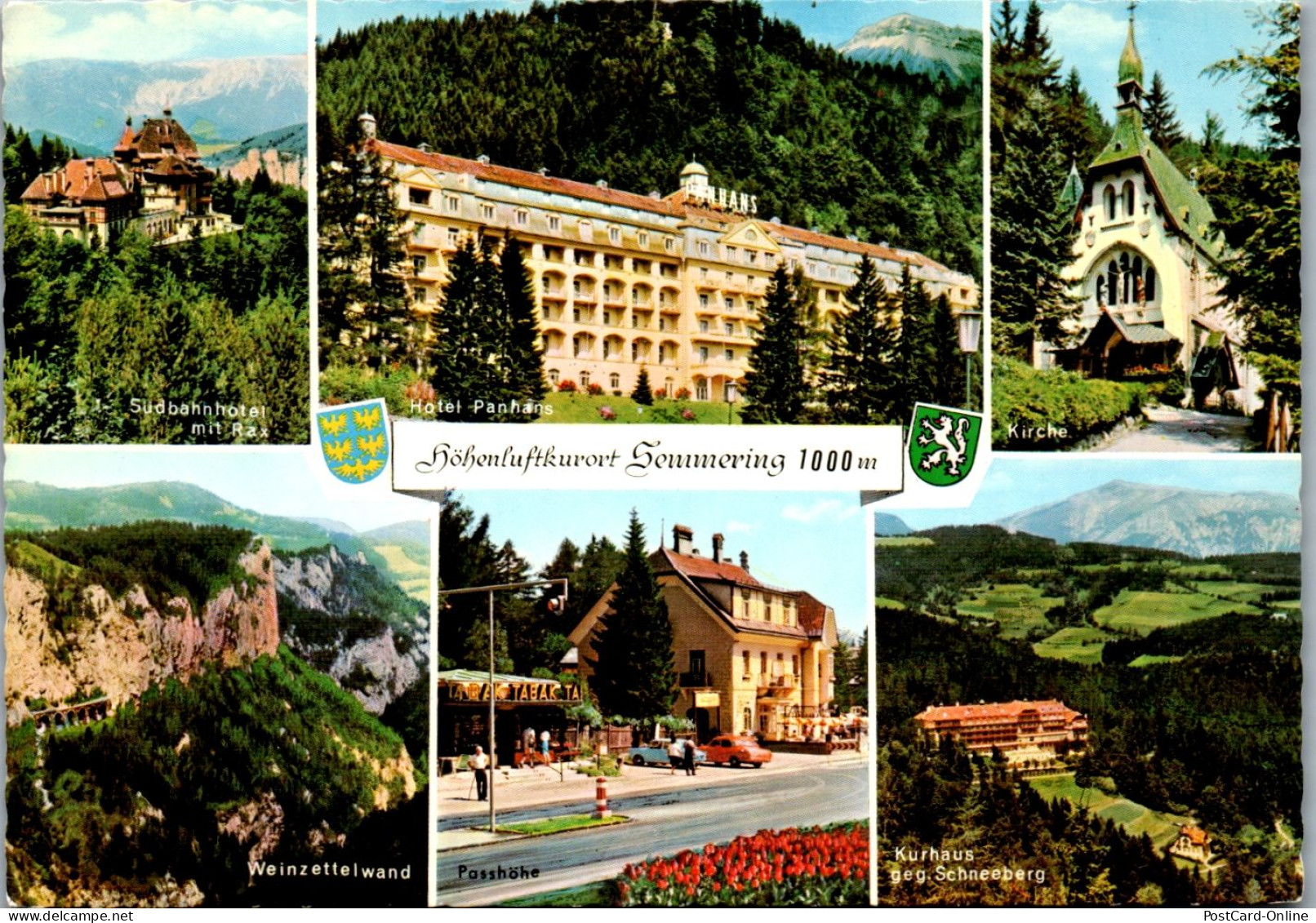 47257 - Niederösterreich - Semmering , Südbahnhotel , Weinzettelwand , Hotel Panhans , Passhöhe , Kirche - Gel. 1970 - Semmering