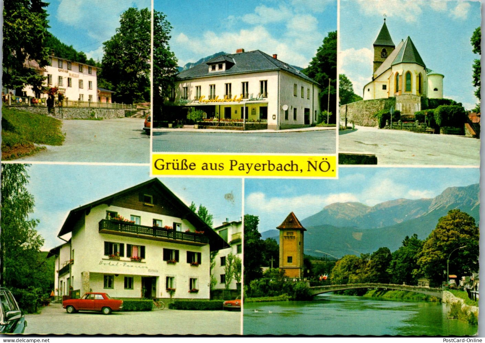 47181 - Niederösterreich - Payerbach , Gasthof Platzer , Hotel Payerbacherhof , Hotel Astrid - Gelaufen 1981 - Neunkirchen