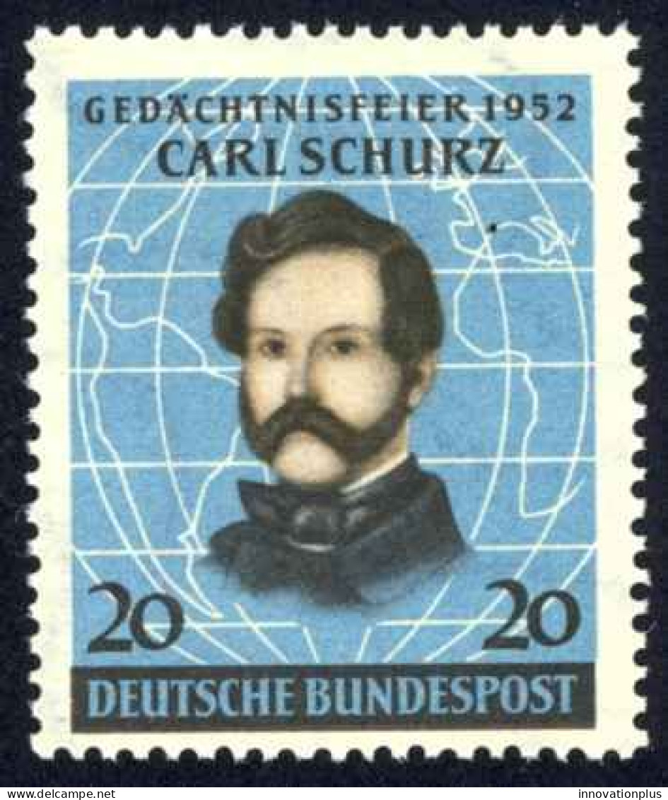 Germany Sc# 691 MNH 1952 20pf Blue, Blk & Brn Org Carl Schurz - Ungebraucht