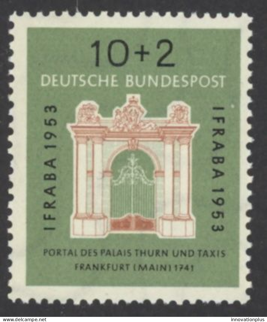 Germany Sc# B332 MNH 1953 10+2pf Thurn And Taxis Palace Gate - Ungebraucht