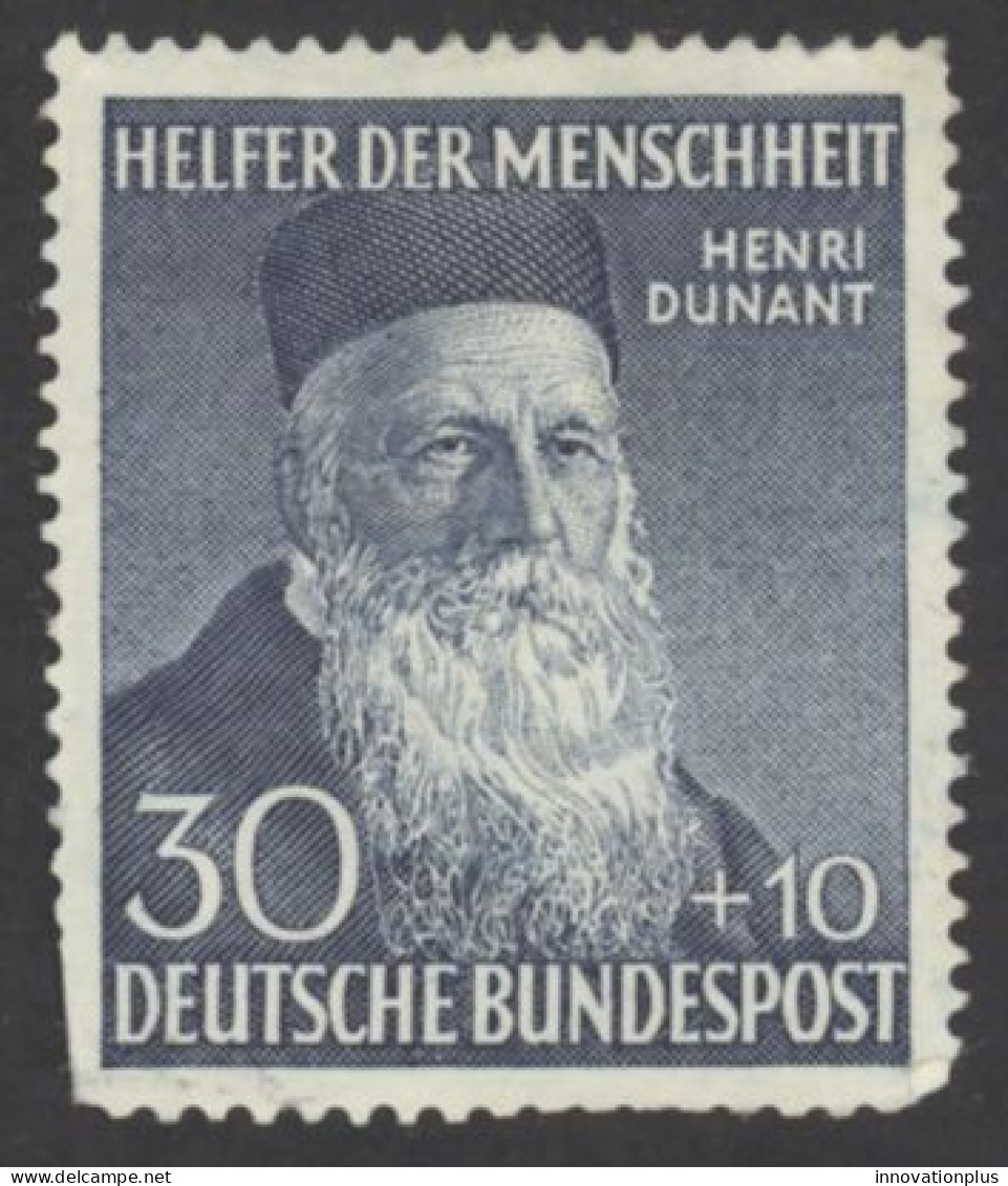 Germany Sc# B330 Mint (no Gum) 1952 30+10pf Henri Dunant - Ungebraucht