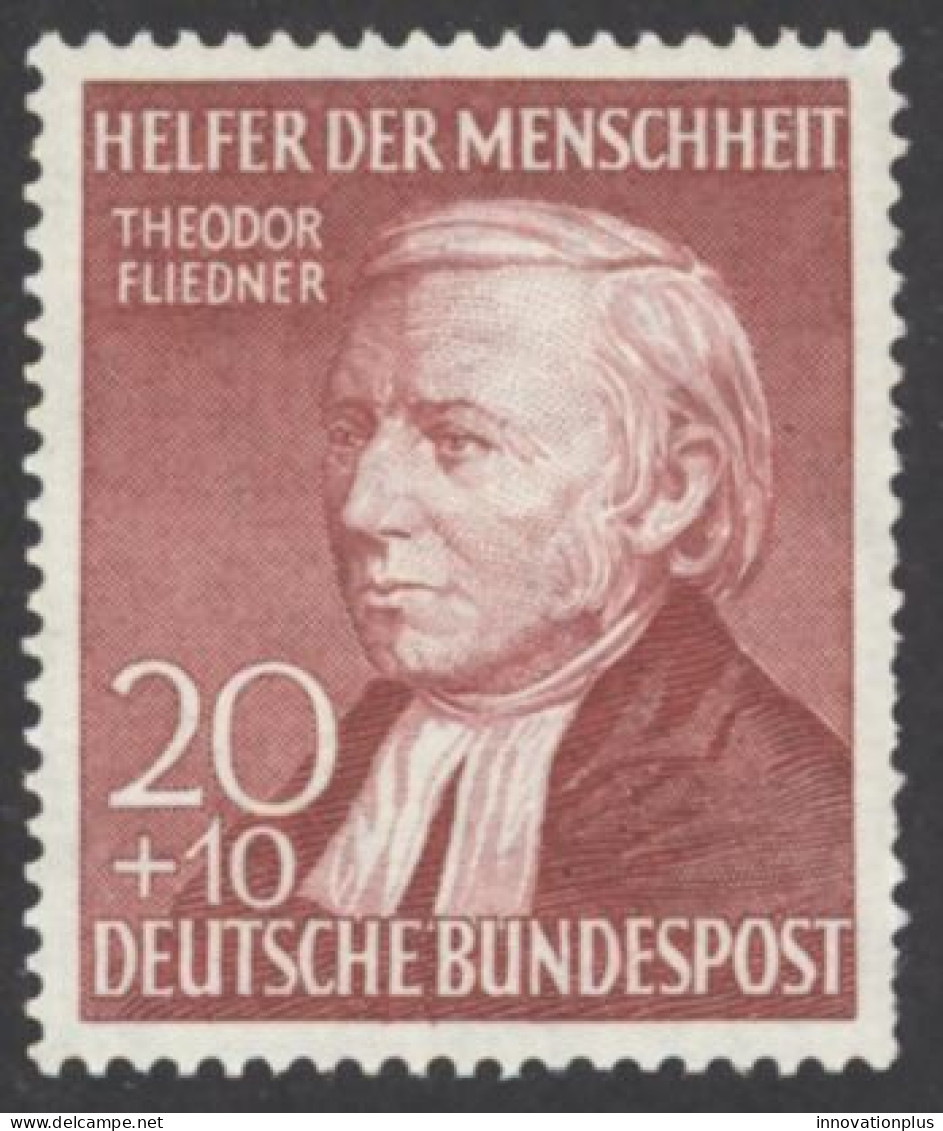 Germany Sc# B329 MNH 1952 20+10pf Theodor Fliedner - Ungebraucht