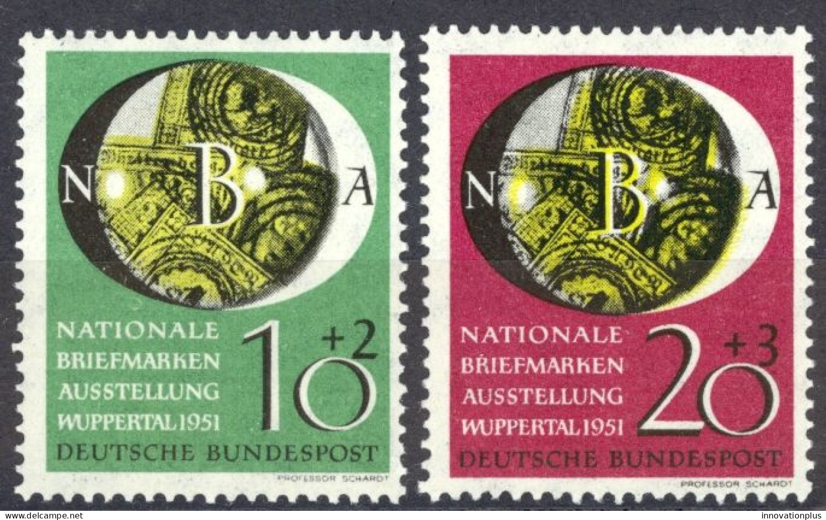 Germany Sc# B318-B319 MH (a) 1951 Stamps Under Magnifying Glass - Ungebraucht