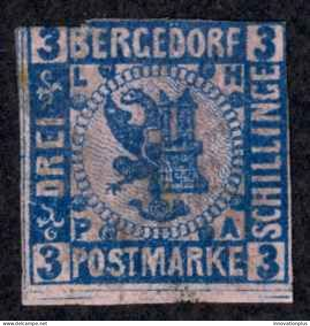 Germany Bergedorf Sc# 4 MH (toning) 1861-1867 3a Arms - Bergedorf