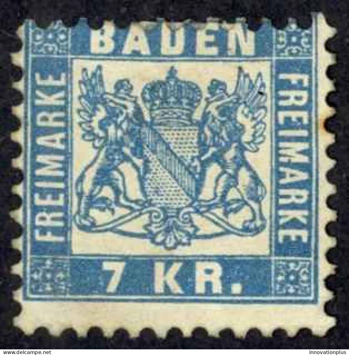 Germany Baden Sc# 28 MH 1868 7kr Dull Blue Coat Of Arms - Postfris