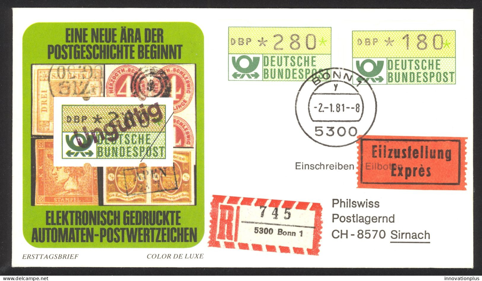 Germany (Registered Express) FD Cancel On Cachet (H&G# 306a) 1981 1.2 Frama - Umschläge - Gebraucht