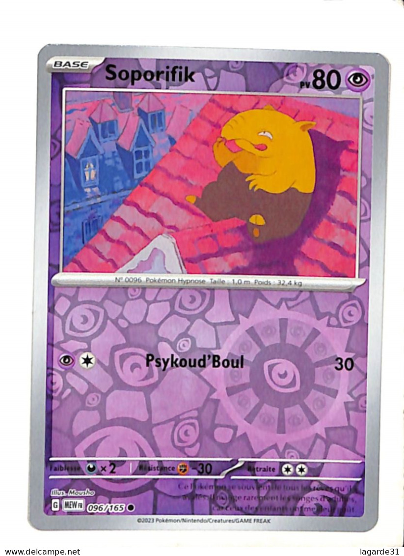 Carte Pokemon SOPORIFIK 096/165 REVERSE EV3.5 MEW 151 FR - Andere & Zonder Classificatie