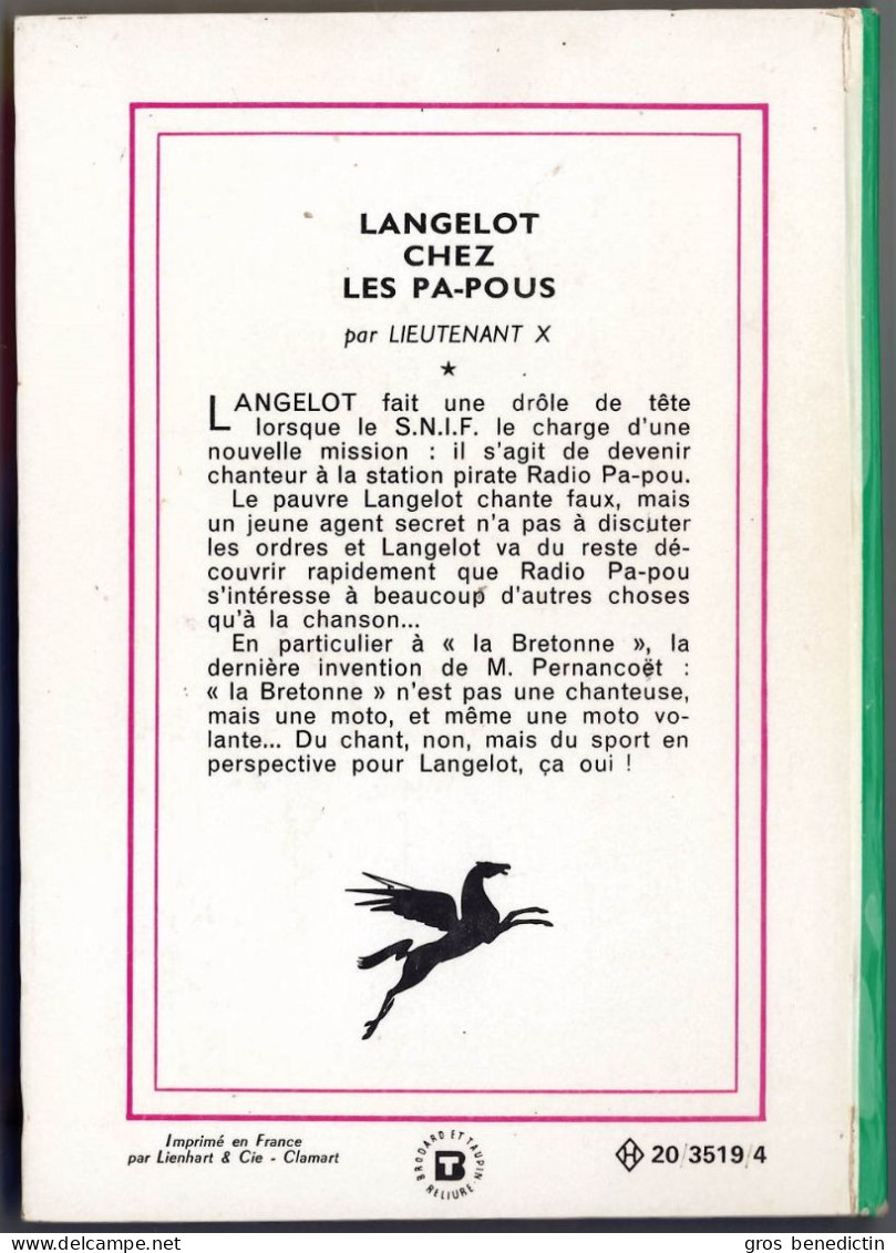 Hachette - Bibliothèque Verte N°403 - Lieutenant X - "Langelot Chez Les Pa-pous" - 1969 - #Ben&Lange - Bibliothèque Verte