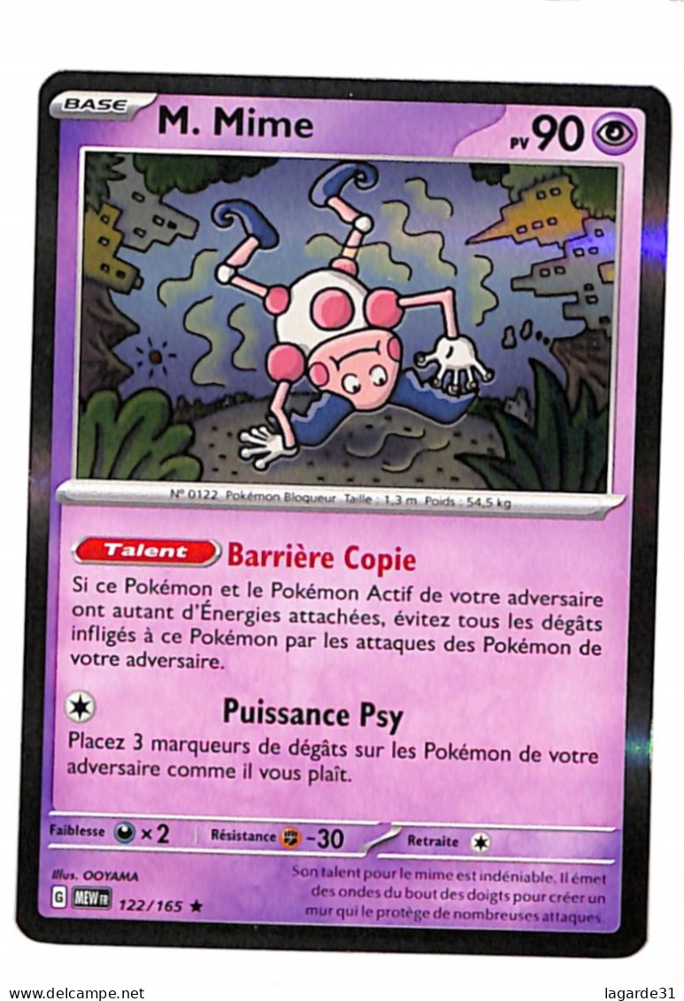 Carte Pokemon M. MIME 122/165 HOLO EV3.5 Ecarlate Et Violet MEW 151 FR - Karmesin Und Purpur