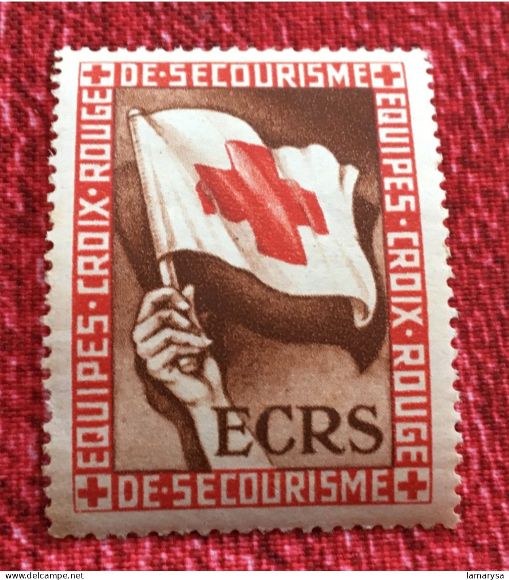Vignette** Equipes Croix Rouge -secourisme ECRS Cinderella Erinnophilie-Timbre-stamp-Sticker-Bollo-Vineta - Croce Rossa