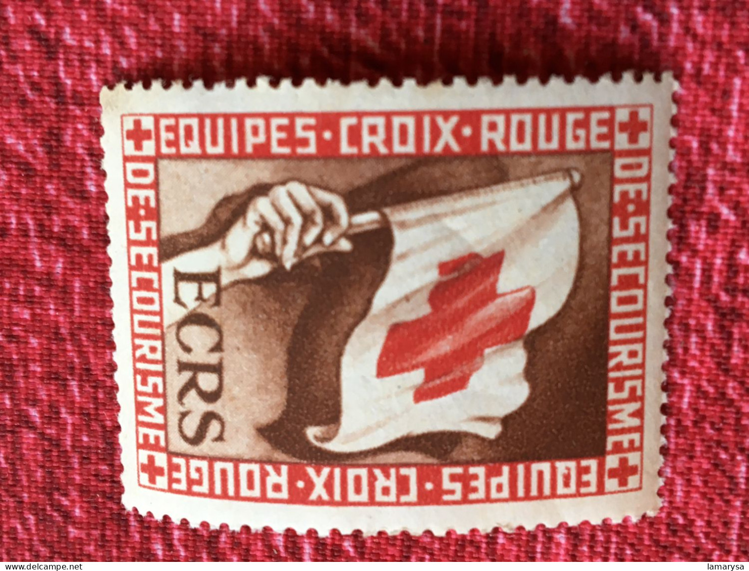 Vignette** Equipes Croix Rouge -secourisme ECRS Cinderella Erinnophilie-Timbre-stamp-Sticker-Bollo-Vineta - Croix Rouge