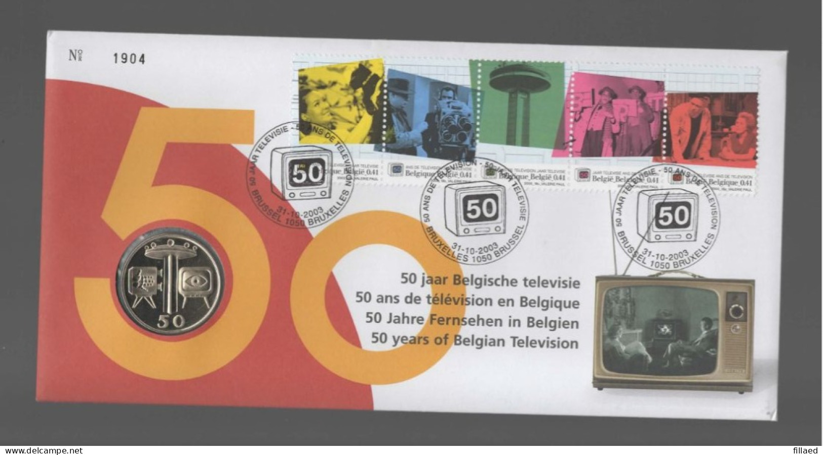 Belgie: Numisletter 3213/17 50 Jaar Televisie - Numisletters