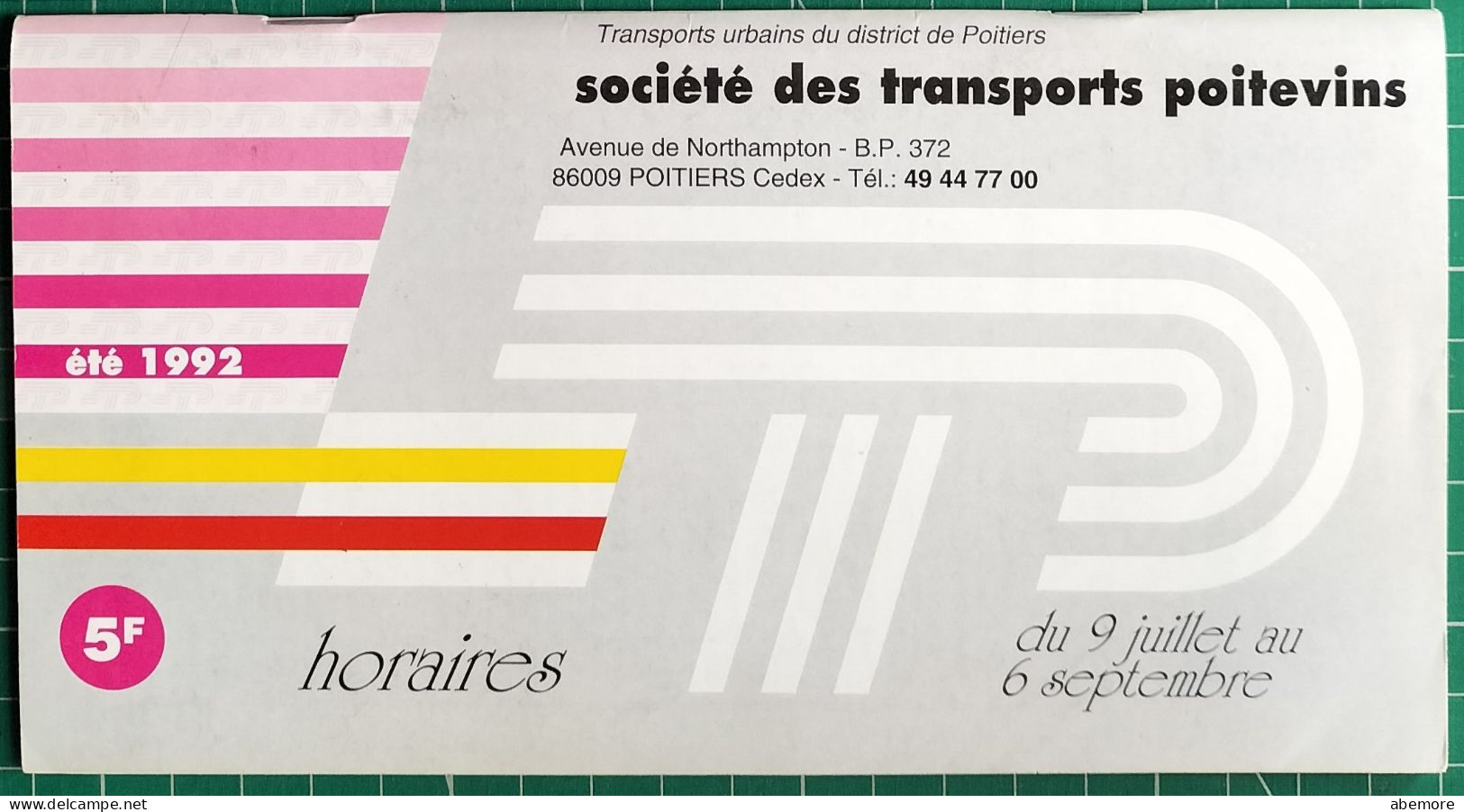 Guide Horaires STP Poitiers 1992 - Europa