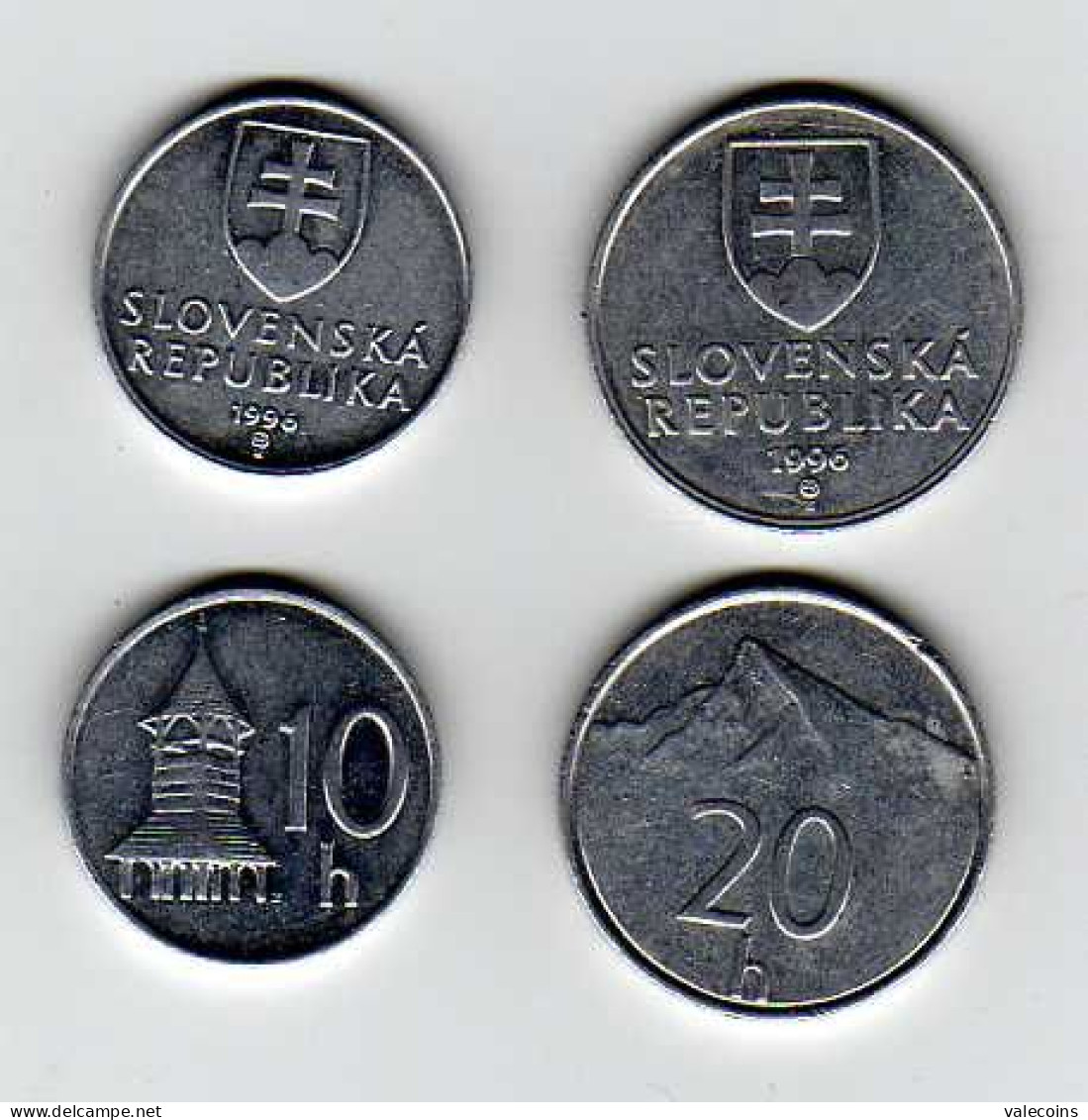 SLOVACCHIA SLOVAKIA SLOWAKEI - 1996 - 10 Halierov + 20 Halierov - KM 17 + 18  - AUNC - Slovaquie