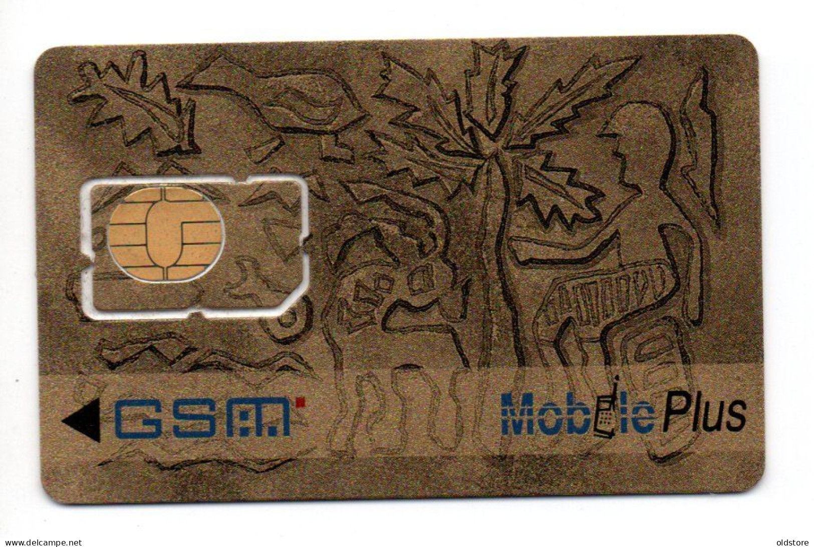 Bahrain Phonecards - GSM Mobile Plus (gold) With Card Chip - Batelco Card Used Cad - Bahreïn