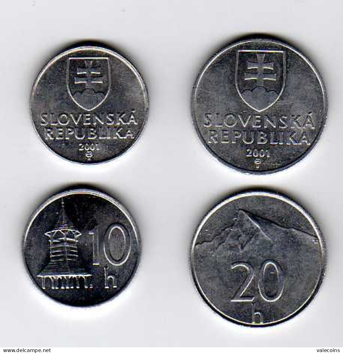 SLOVACCHIA SLOVAKIA SLOWAKEI - 2001 - 10 Halierov + 20 Halierov - KM 17 + 18  - AUNC - Slovakia