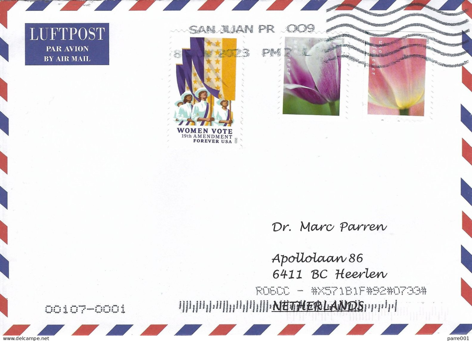 USA 2023 San Juan Puerto Rico Women Vote Policy Politics Elections Tulip Flowers Cover - Storia Postale