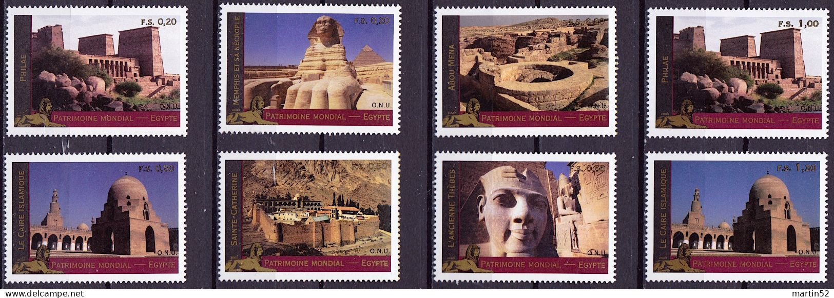 UNO-Genf ONU Genève UN Geneva 2005: EGYPTE EGYPT Zu 526-533 Mi 518-525 Aus Heft / Du Carnet ** MNH (Zu CHF 55.80) - Unused Stamps