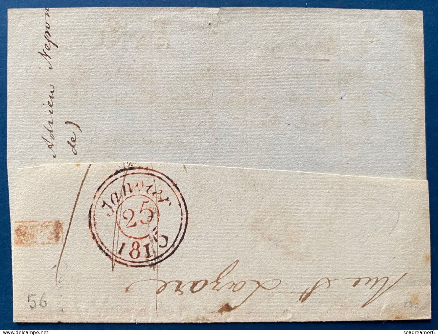 Grand Devant Marque Port Payé Manuscrit " P92P / GAND " + RR Griffe TAXER DEPUIS LILLE " Pour L'ambassadeur Des USA Rare - 1815-1830 (Période Hollandaise)