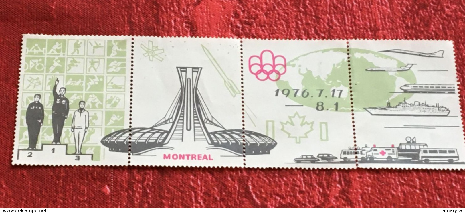 Bloc De 4 Vignette **Jeux Olympiques De Montréal Canada 1976 -Cinderella Erinnophilie-Timbre-stamp-Sticker-Bollo-Vineta - Deportes