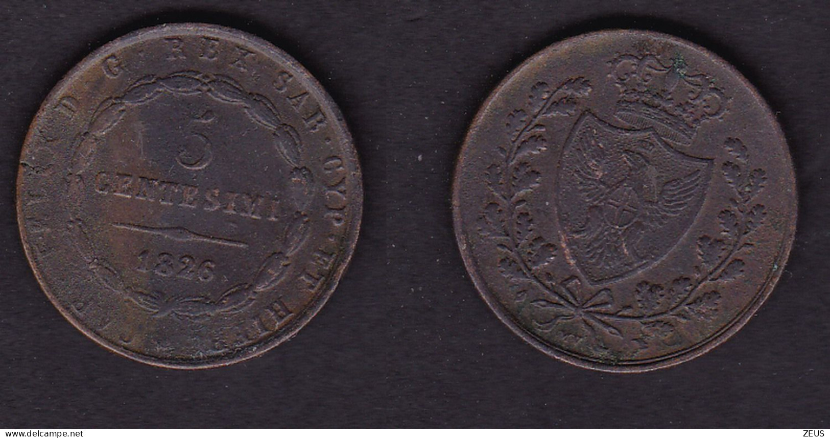 5 CENTESIMI 1826 TORINO  CARLO FELICE - Andere & Zonder Classificatie