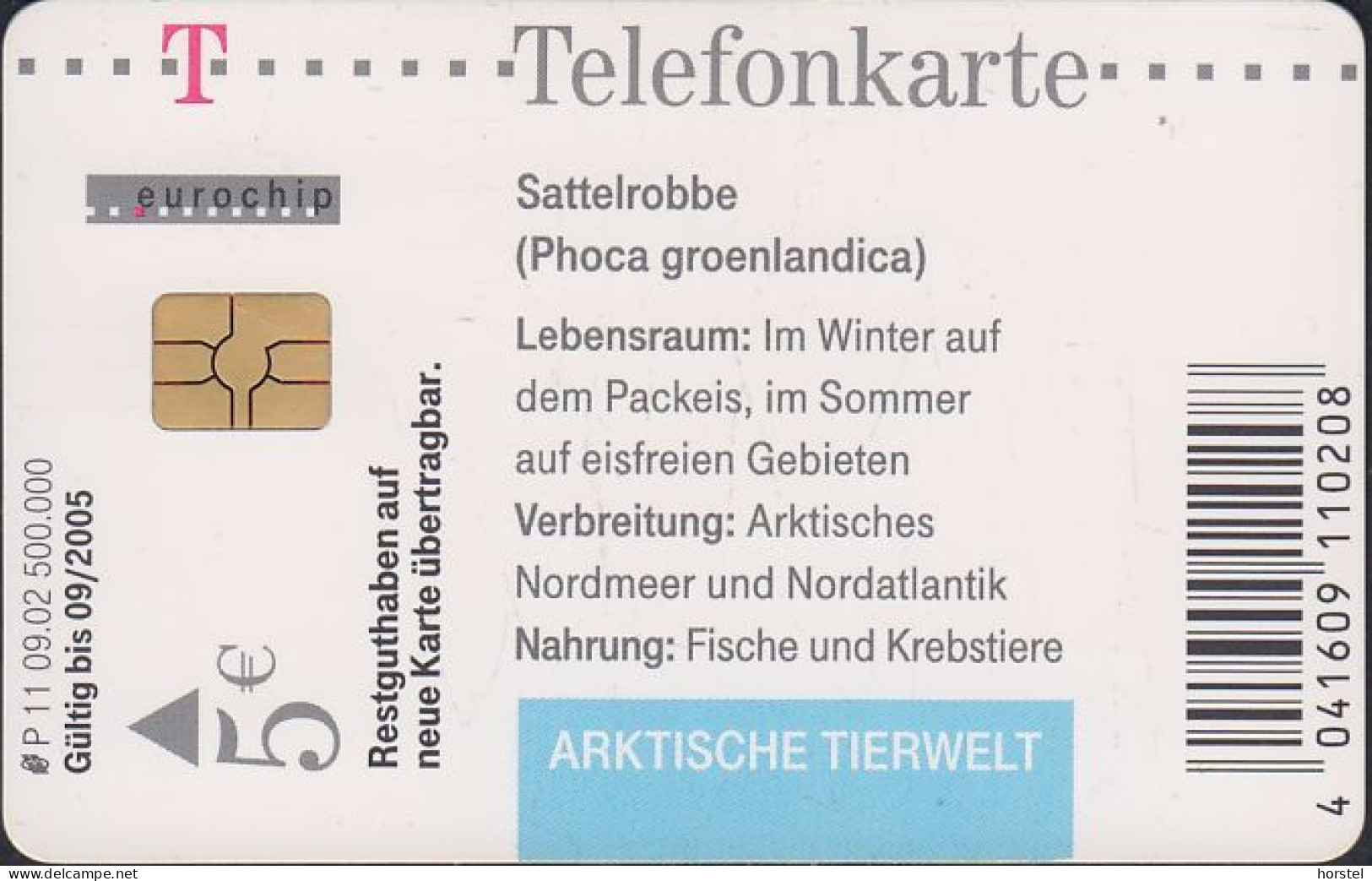 GERMANY P11/02  Sattelrobbe - P & PD-Series: Schalterkarten Der Dt. Telekom