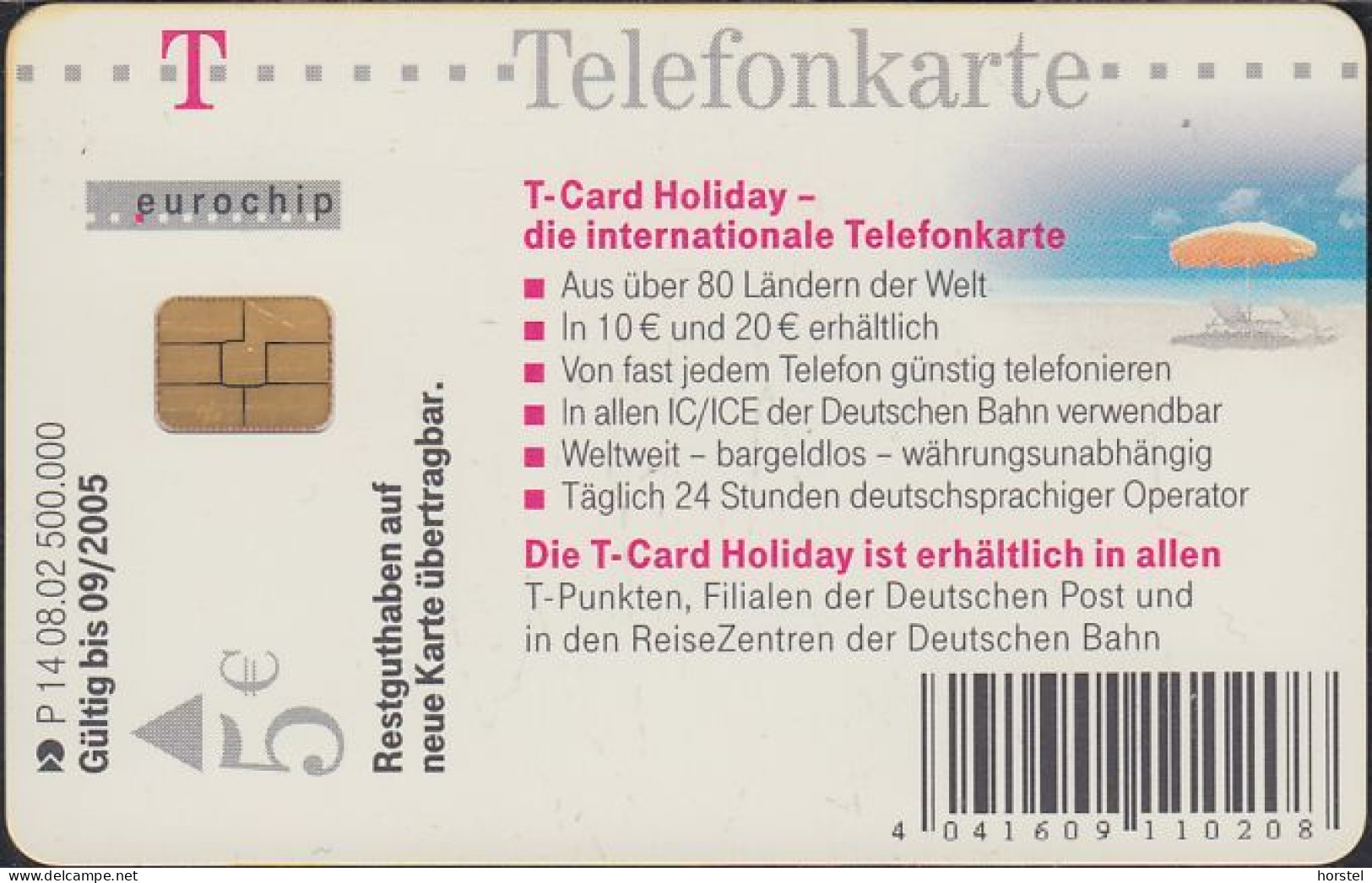 GERMANY P14/02  T-card Holiday - P & PD-Series: Schalterkarten Der Dt. Telekom
