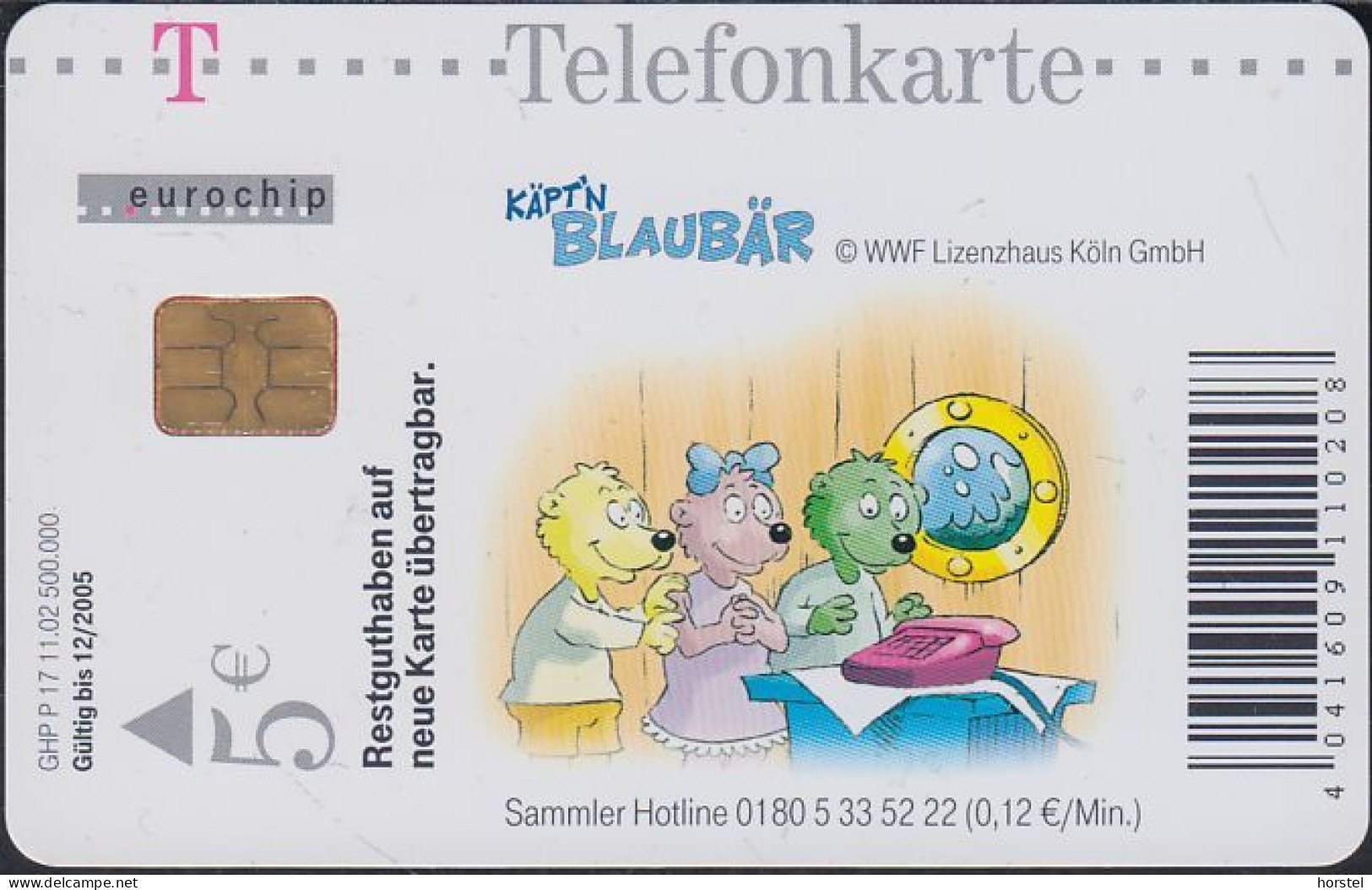 GERMANY P17/02  Comic: Kapitän Blaubär 1 Phonebox - P & PD-Series: Schalterkarten Der Dt. Telekom