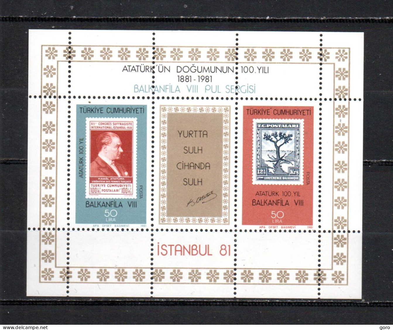 Turquía   1981 .-   22    Block   ** - Blocs-feuillets