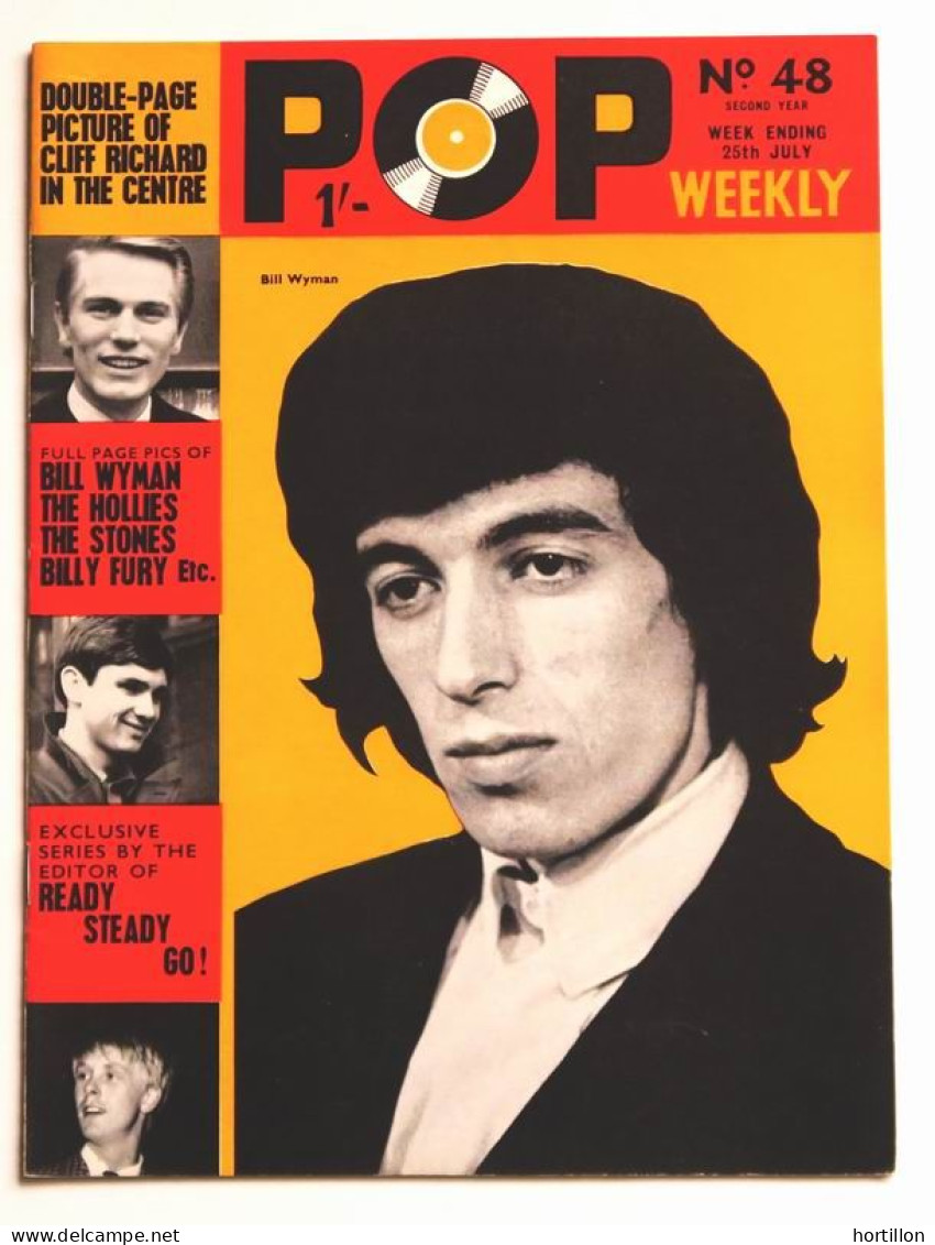 Magazine Revue UK POP WEEKLY N°48 25/07/1964 BILL WYMAN ROLLING STONES BEATLES HOLLIES - Culture