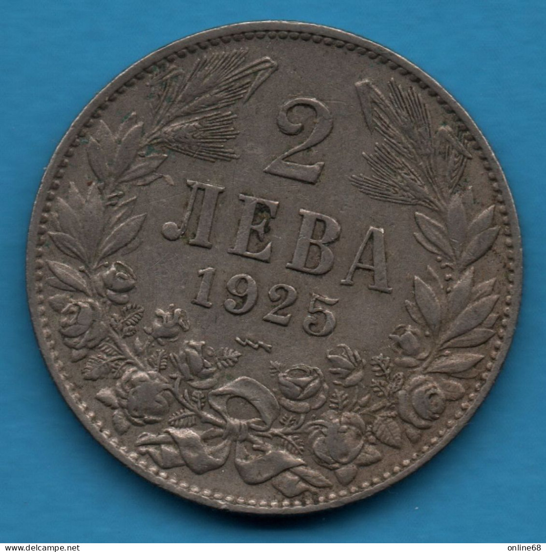 BULGARIA 2 LEVA 1925 Poissy KM# 38 Boris III - Bulgarie