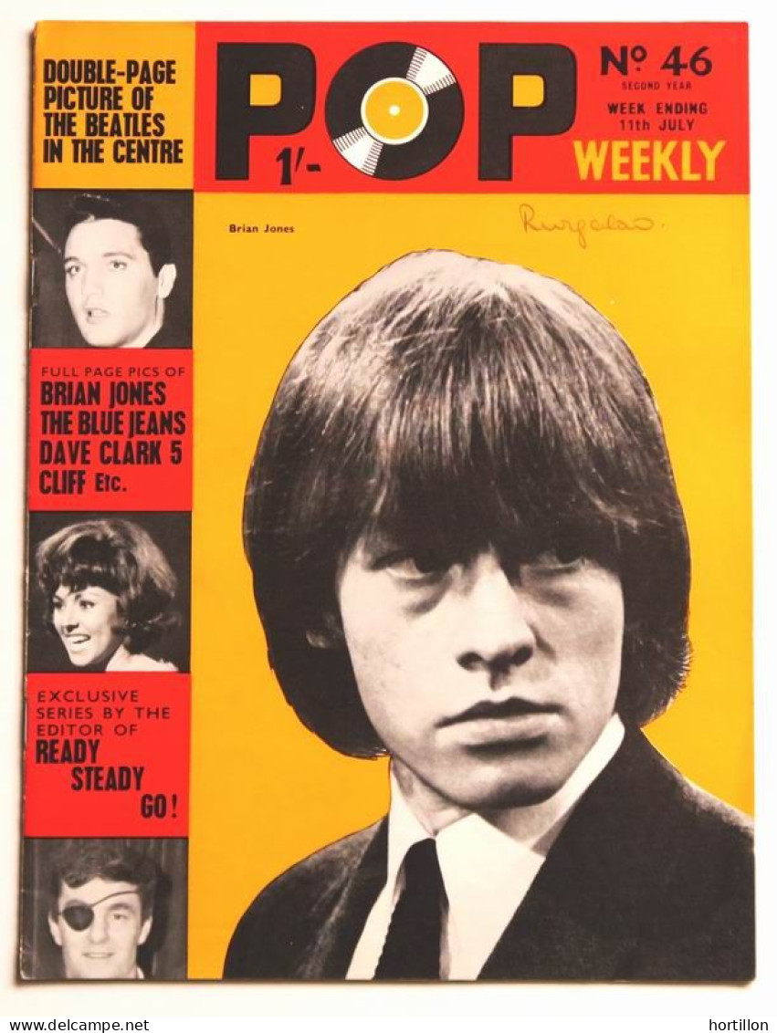 Magazine Revue UK POP WEEKLY N°46 11/07/1964 BRIAN JONES ROLLING STONES BEATLES - Culture