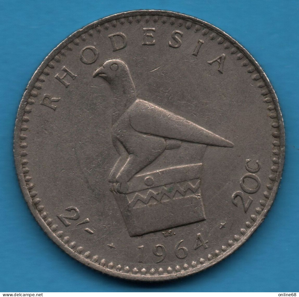 RHODESIA 2 Shillings / 20 Cents 1964 KM# 3 QEII - Rhodesia