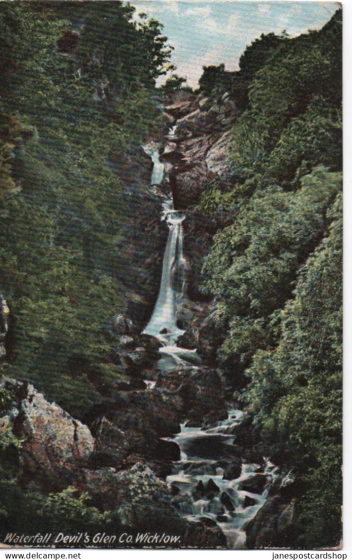 WATERFALL - DEVIL'S GLEN - COUNTY WICKLOW WITH KINGSTOWN DUN LAOGHAIRE - COUNTY DUBLIN POSTMARK - Wicklow