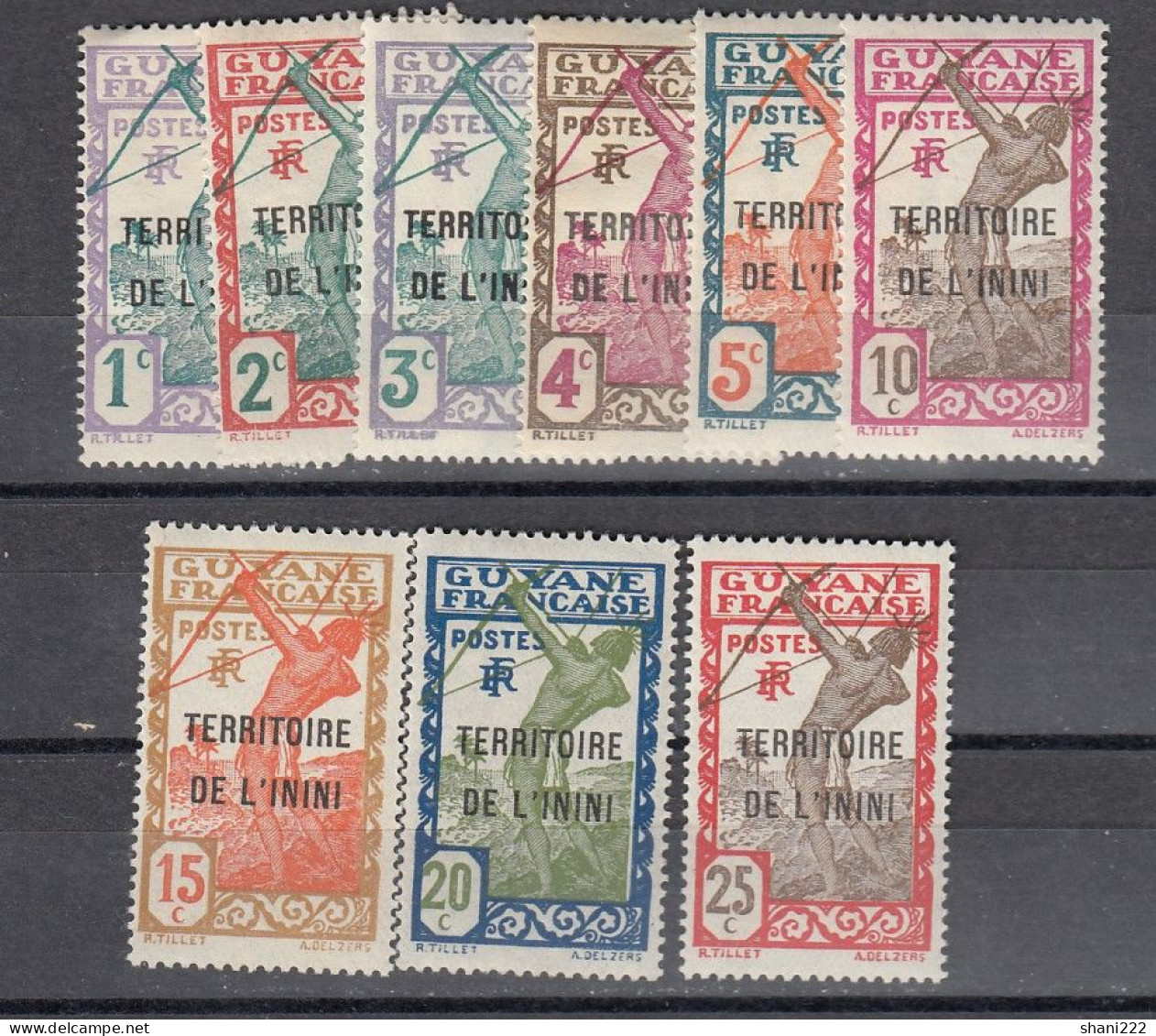 Inini, 1932 Archer - 1-25c MH Part Set (e-77) - Ungebraucht