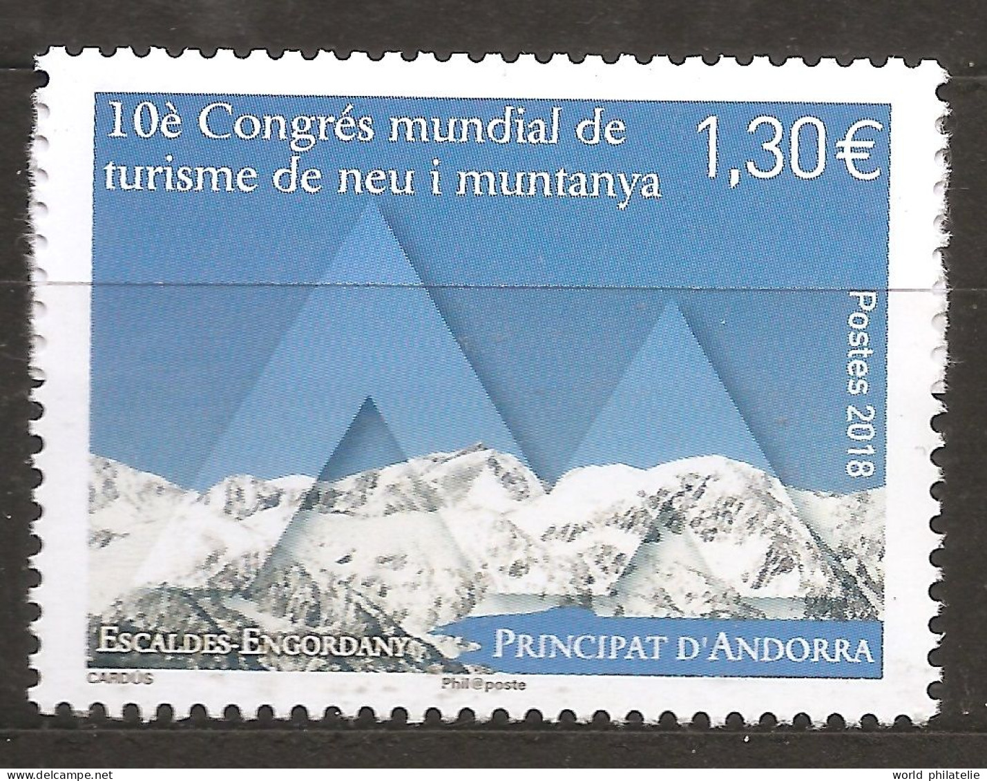 Andorre Français 2018 N° 810 ** Tourisme, Montagne, Neige, Pyrénées, Escaldes-Engordany, Pistes De Ski, Surf, Station - Unused Stamps