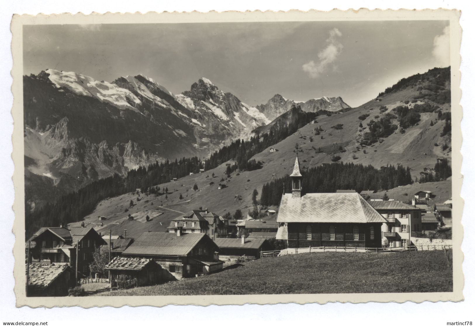Schweiz Mürren Kath. Kapelle Tschingelspitz Gspaltenhorn Bütlassen 1955 - Mürren