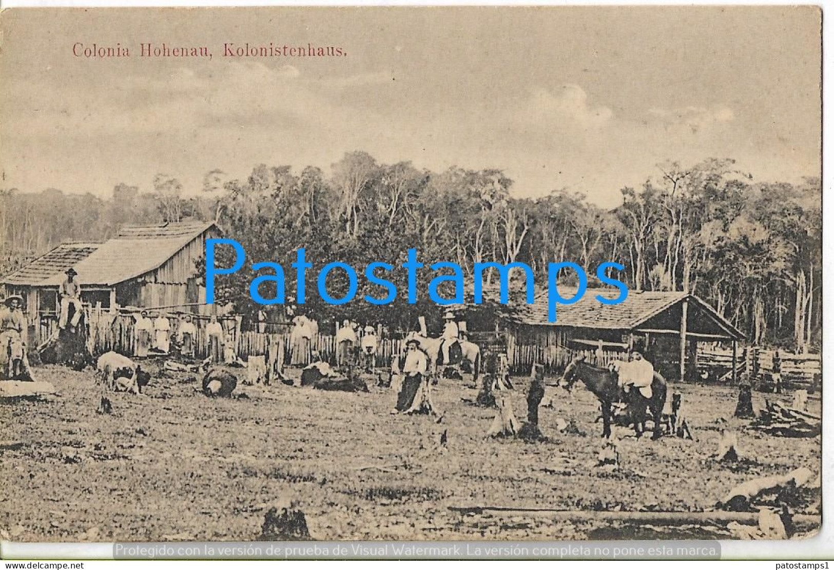 219807 PARAGUAY COLONIA HOHENAU COSTUMES RANCHO POSTAL POSTCARD - Paraguay