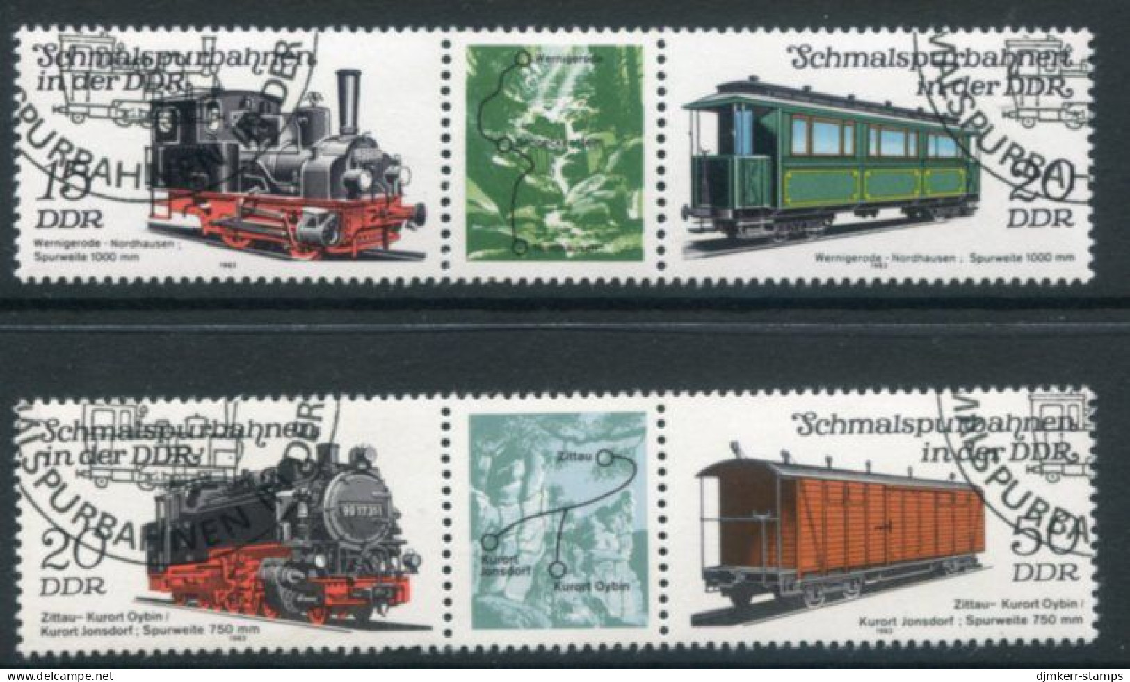 DDR 1983  Narrow-guage Railways III Used.  Michel 2792-95 - Gebraucht