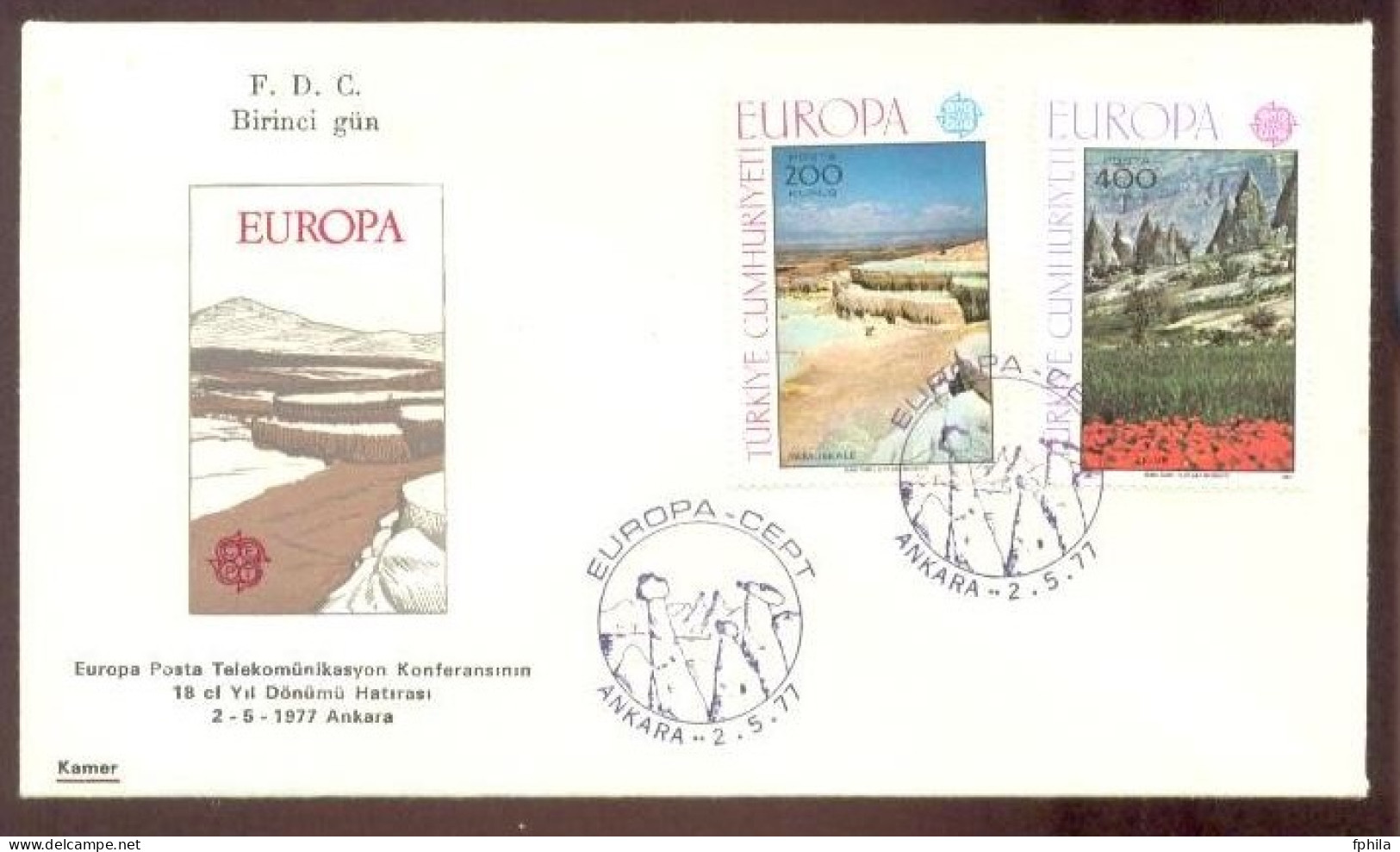 1977 TURKEY EUROPA CEPT LANDSCAPES FDC - 1977